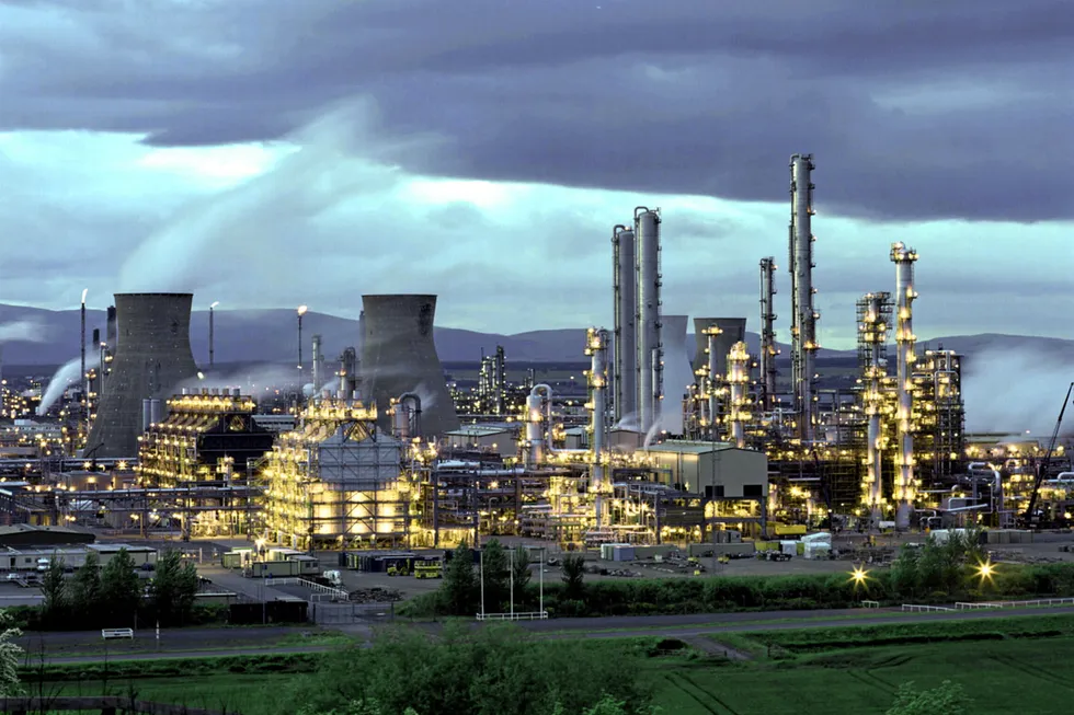 The Grangemouth industrial complex in Scotland.