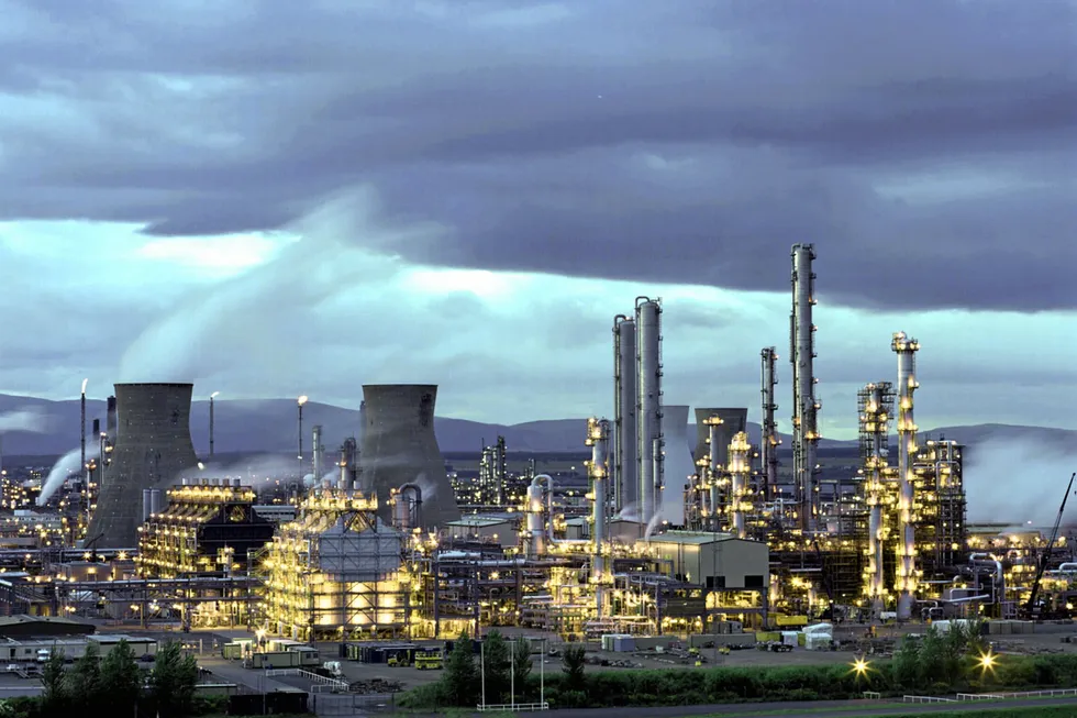 The Grangemouth industrial complex in Scotland.