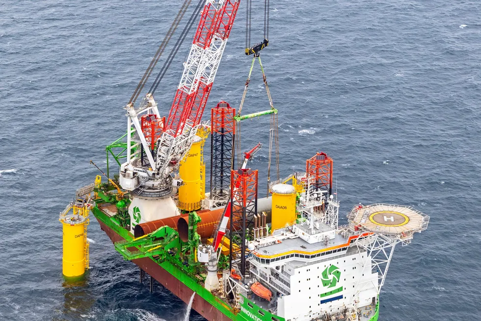 Installation: the first foundation for Dogger Bank Phase A.
