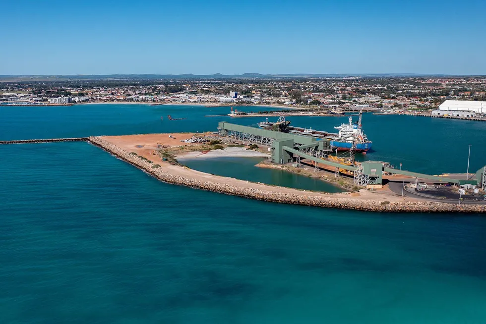 An aerial photograph of the Oakajee area in Western Australia
