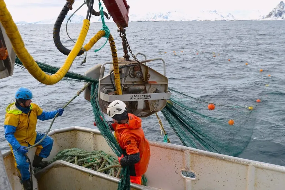 Fiskere i arbeid med snurrevad