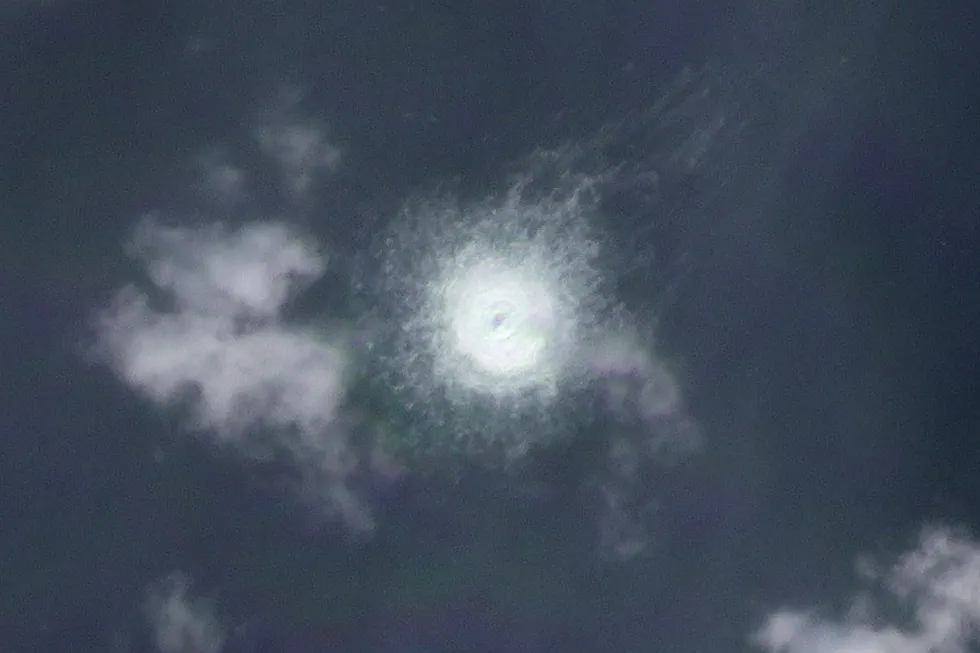 Security concerns: a satellite image showing a gas leak on the Nord Stream 2 gas pipeline off the Danish island of Bornholm
