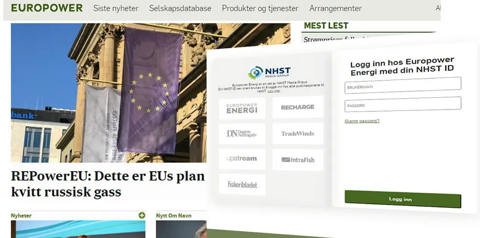 Torsdag 10. mars må abonnentene på Europower logge inn på nytt med NHST ID. Det er samme brukernavn og passord som tidligere.