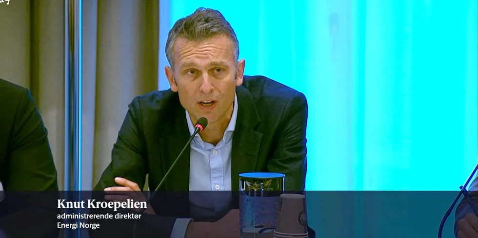 – Budsjettet tvinger oss til å prate om skatt, sa Energi Norge-sjef Knut Kroepelien under Energikomiteens budsjetthøring i Stortinget i dag.