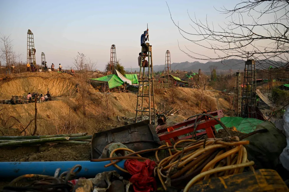 Informal operations: entrepreneurs invest in oilfield activity in Minhla township, central Myanmar.