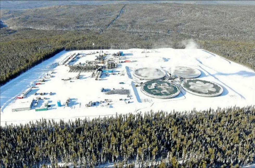 Montney acreage: Calima pad site during drilling operations