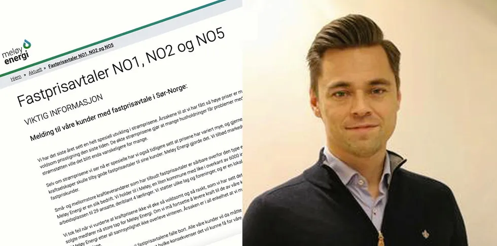 Onsdag sendte Meløy Energi informasjon til sine fastpriskunder - der de tilbyr kundene en kontant-kompensasjon for å endre fra fastpris til spotpris. – Det er et tilbud vi har lagt frem for å overleve, sier selskapets daglige leder Børge Selstad.