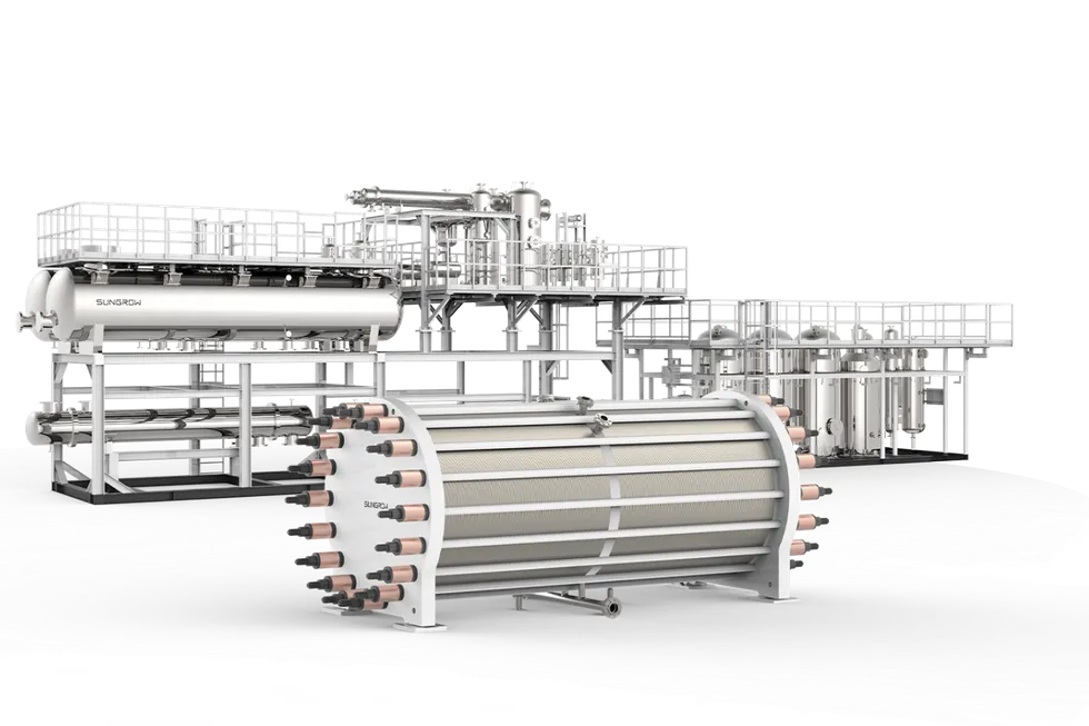 Electrolyser stack and balance-of-plant equipment manufactured by Sungrow.