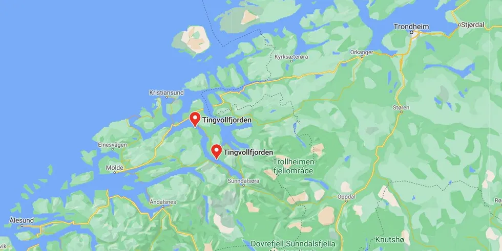 Tingvollfjorden i Møre og Romsdal.