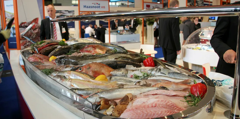 Illustrasjonsfoto: Fiskedisken til en russisk utstiller under Brussel-messen i 2018