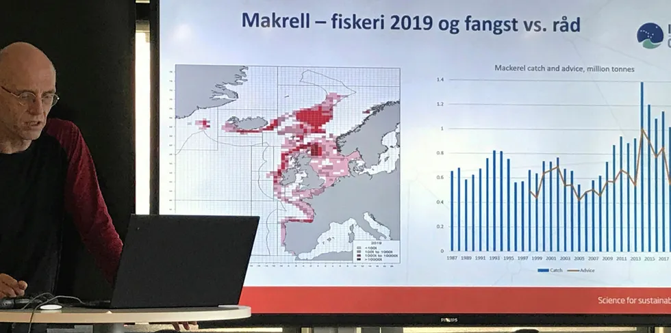 Bjarte Bogstad, havforsker ved HI, presenterte i dag Det internasjonale havforskningsrådets kvoteråd for neste år.