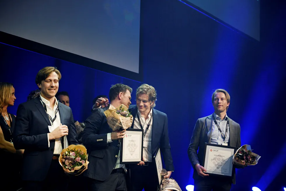 Fra venstre: Det var Fredrik Solstad, Kjetil Sæter, Knut Gjernes og Lars Kristian Solem som sto bak Boligbygg-saken. Foto: Hanna Kristin Hjardar