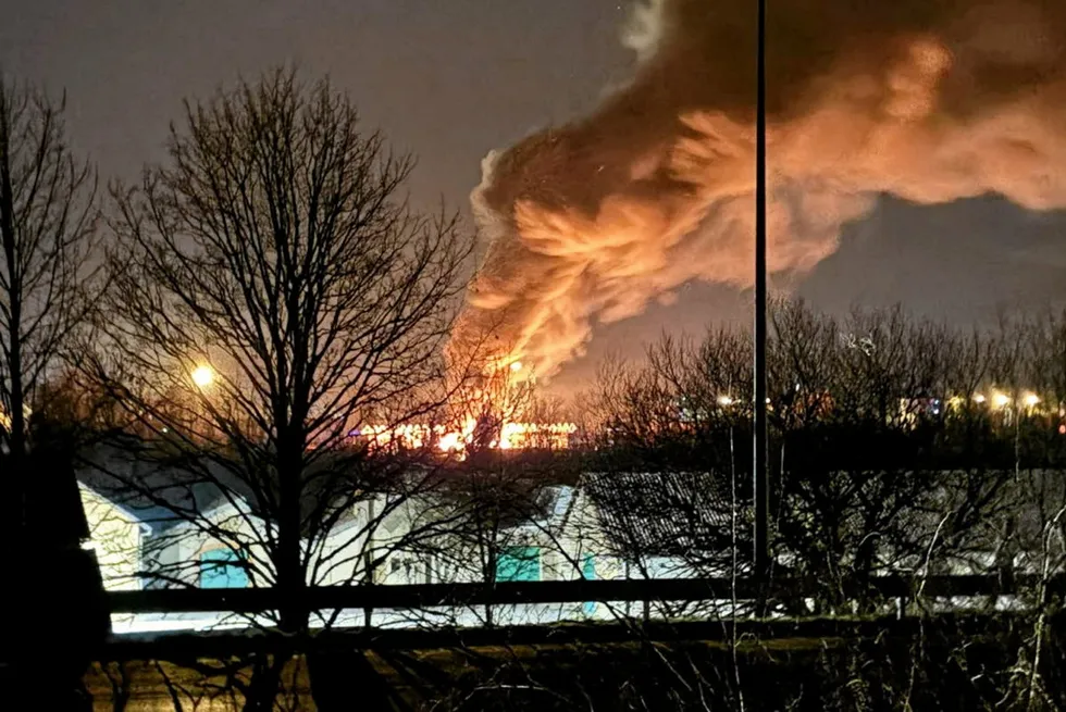 A fire at the Optymo bus depot in Danjoutin, Belfort.