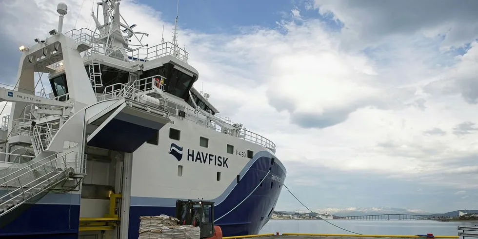 «Gadus Poseidon» til havn i Tromsø.
