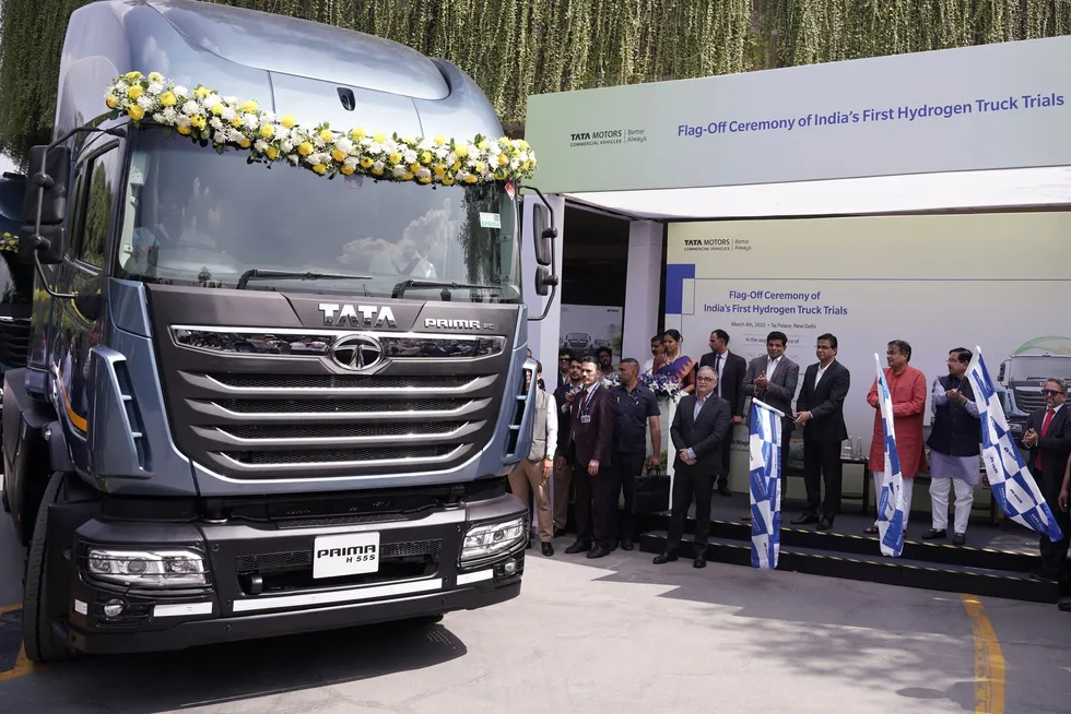 Launch of trial of Tata Motors' Prima H55S hydrogen fuel cell-powered truck as part of Indian government's National Green Hydrogen Mission