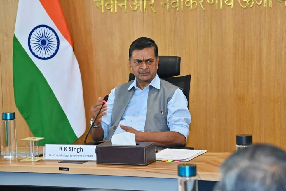 Indian minister for power and renewable energy, Raj Kumar Singh.