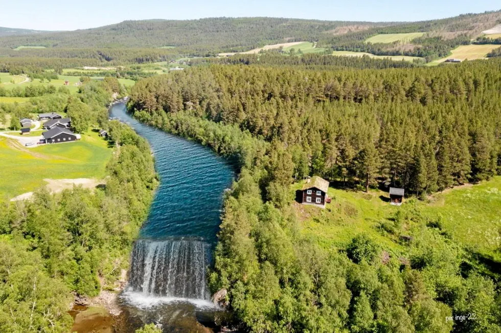 Illustrasjon av hvordan fossefallet kan bli når Tunna kraftverk står ferdig bygget neste år.