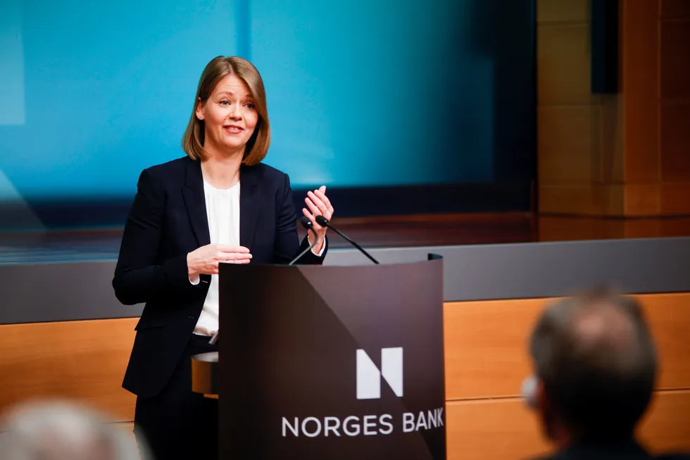 Sentralbanksjef Ida Wolden Bache satte opp styringsrenten til 3,25 prosent torsdag.