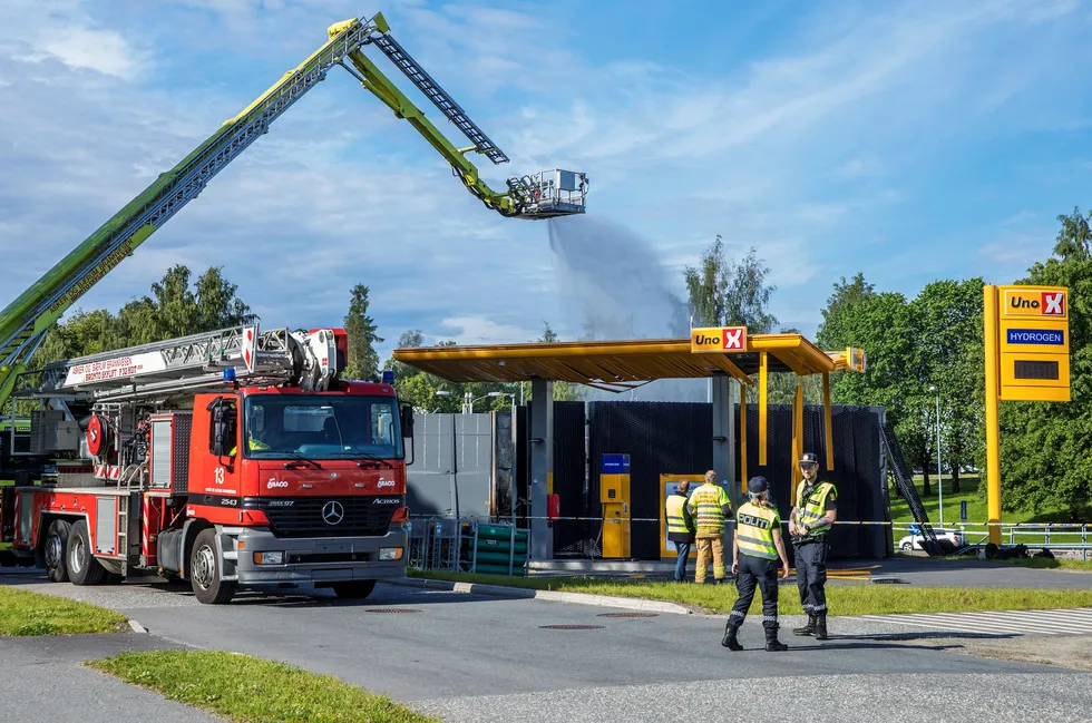 Forrige mandag eksploderte denne hydrogenstasjonen utenfor Sandvika.