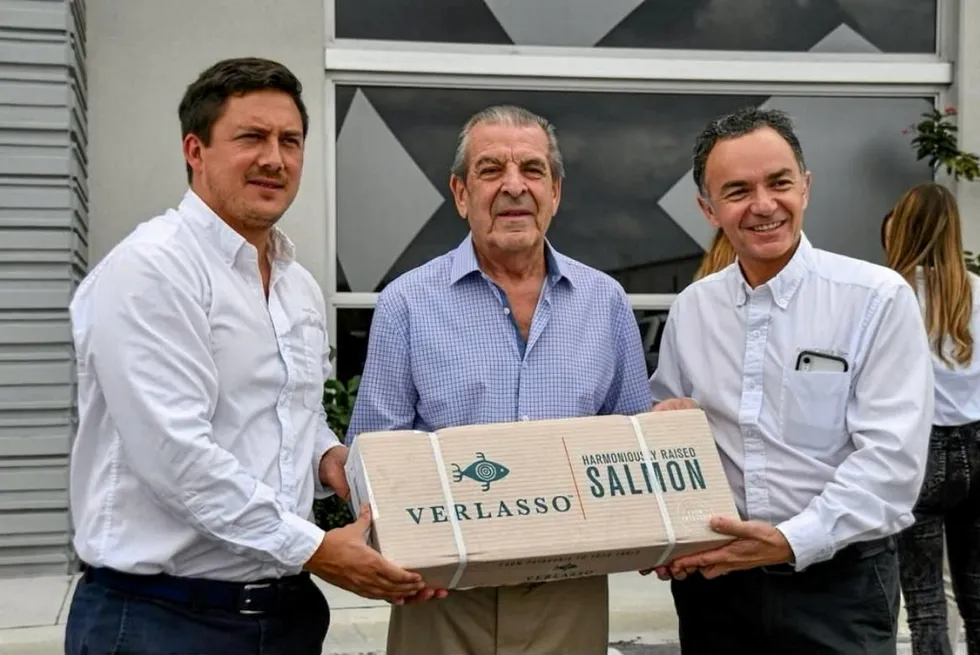 Moises del Rio (left) helped launch the Verlasso smoked salmon brand in the United States.