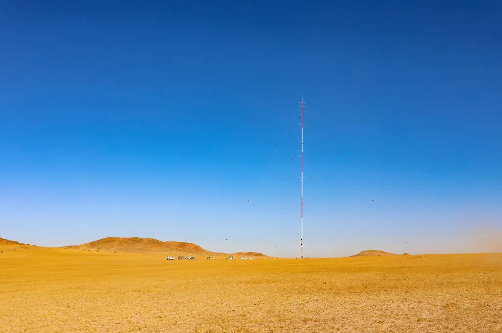 One of the 11 met masts at the project site.