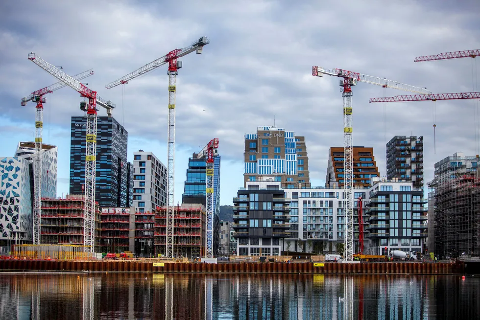 Bygging i Bjørvika i Oslo.