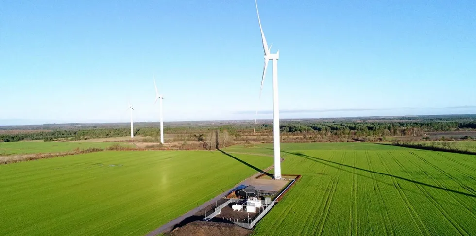 A Siemens Gamesa green hydrogen pilot project in Brande, Denmark.