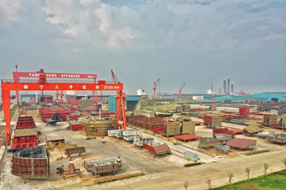 Verftet Yangzijiang Shipbuilding i Kina.