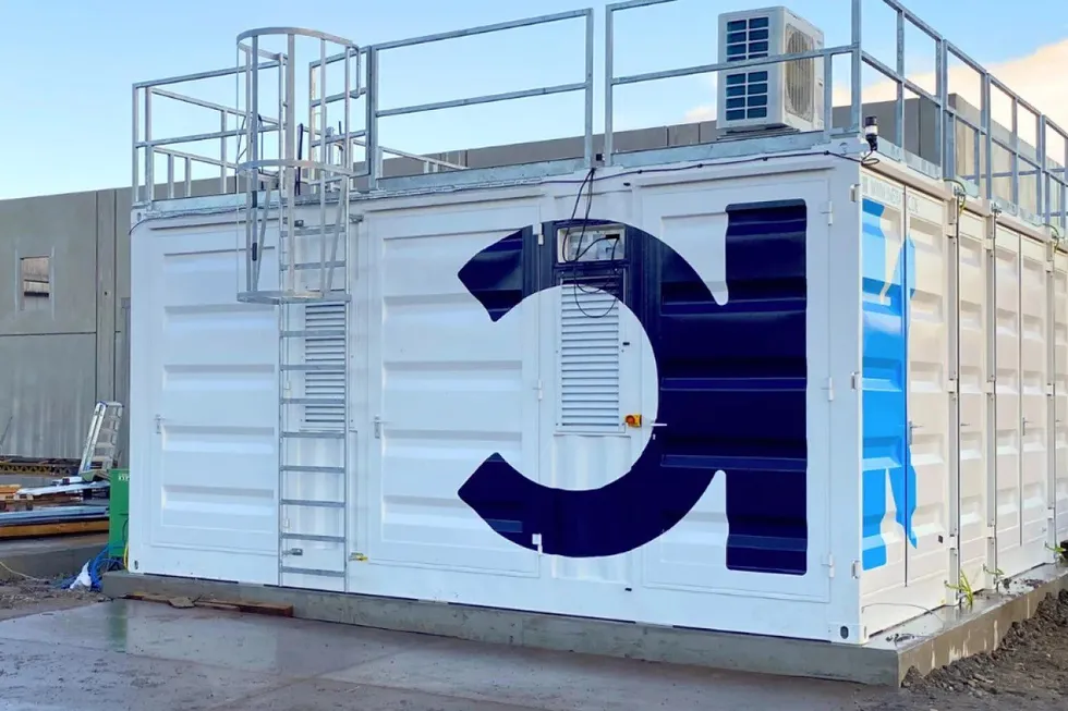 One of Ineratec's modular e-fuels production systems installed in Frankfurt.