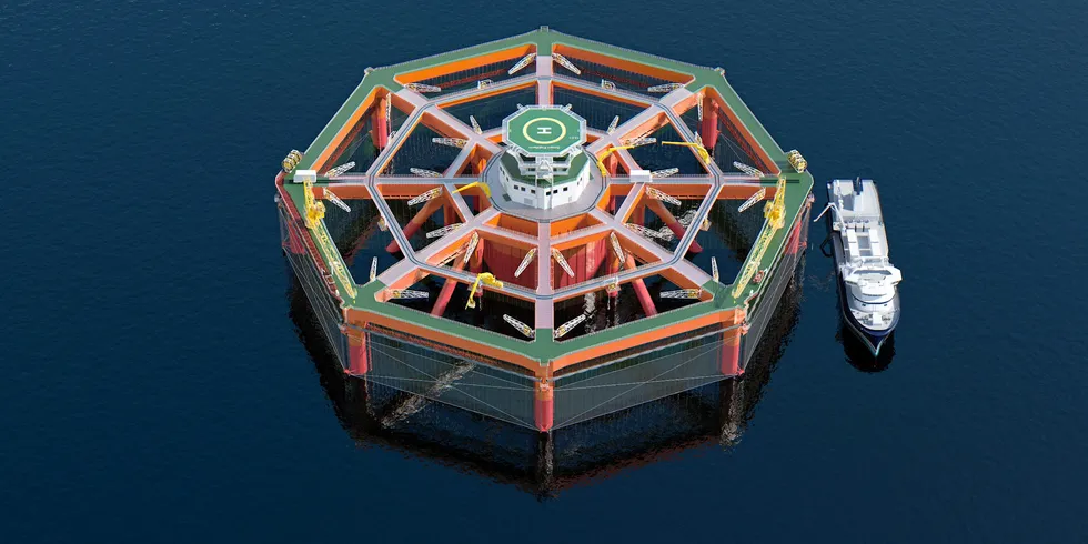 Mariculture's deep-water cage, Smart Fish farm, will be 70 meters high and can hold twice as many fish as SalMar's existing ocean cage, Ocean Farm.