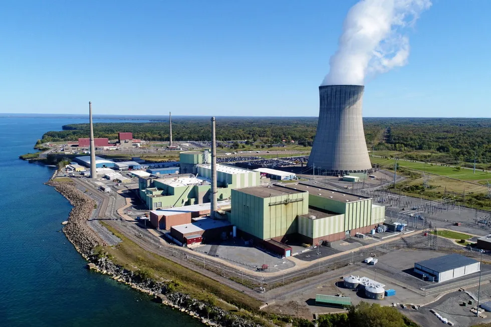 An aerial photograph of Nine Mile Point nuclear power station.