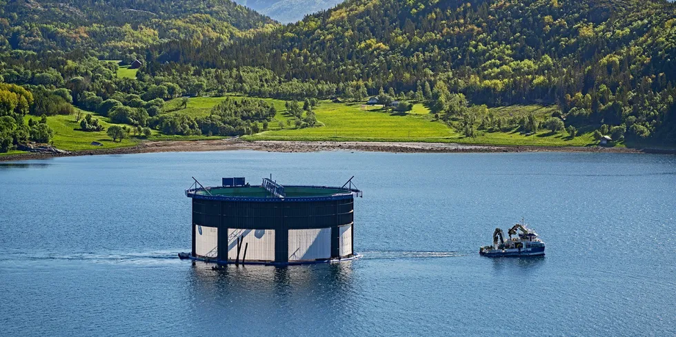 Aquatraz-merden i en tidligere versjon. Det er en forbedret utgave av denne som nå skal leveres til Lerøy.