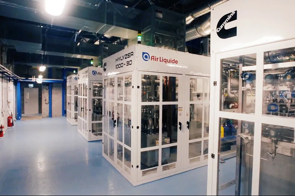 Air Liquide's 20MW green-hydrogen facility in Bécancour, Canada, which is made up of four Hydrogenics electrolysers supplied by Cummins.