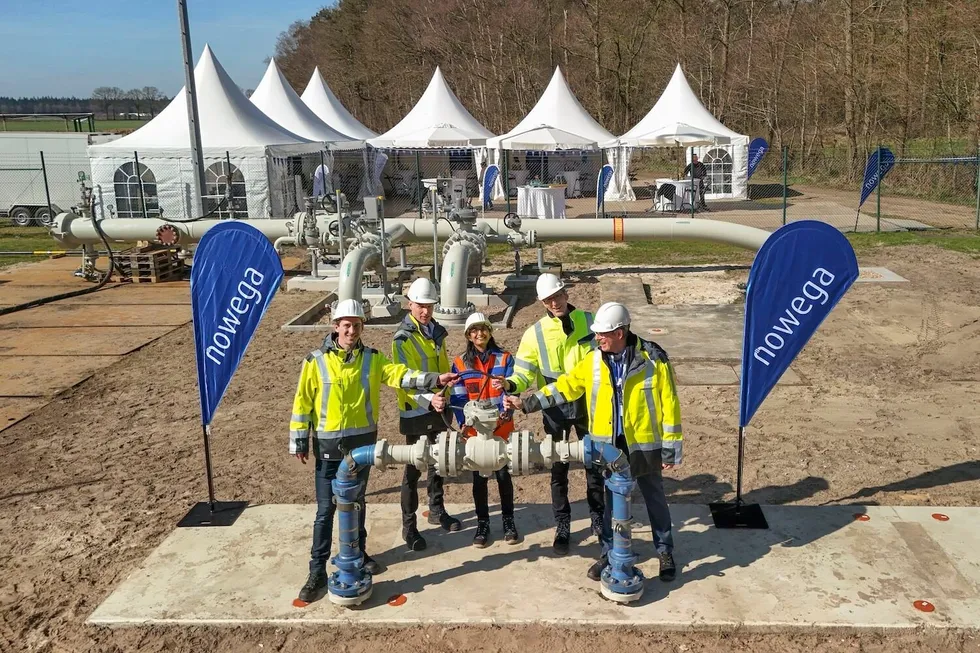 The ceremony launching the commissioning of Nowega's 55km hydrogen pipeline