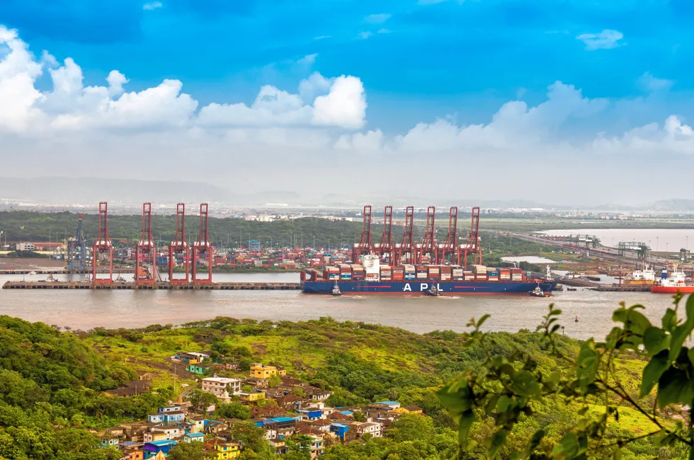 Jawaharlal Nehru Port, near Mumbai, India.