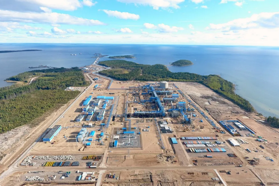 Increasing pressure: Gazprom-owned Portovaya LNG plant under the construction in the Vyborg region in Russia next to Finland