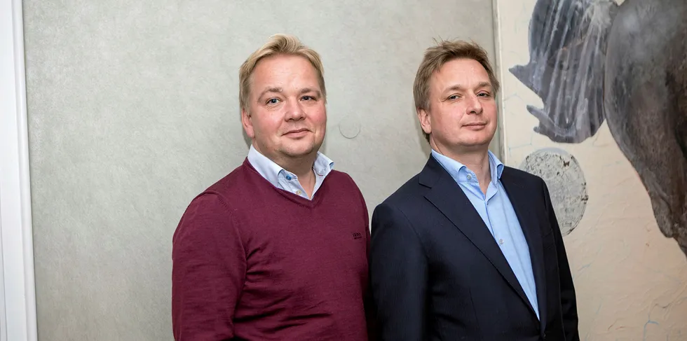 Telinet Energi har fortsatt ikke levert regnskapet for 2008. Daglig leder Finn Erik Arctander (th), her sammen med sin bror og markedssjef i selskapet, Bjørn Arctander, forsikrer at regnskapet for 2018 snart skal leveres. Det er imidlertid snart et halvt år etter fristen.