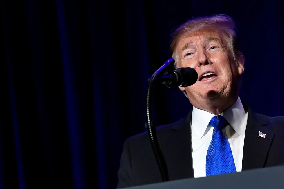 Det skal ha blitt diskutert å fjerne Donald Trump som president. Her fra en tilstelning i Washington denne uken.