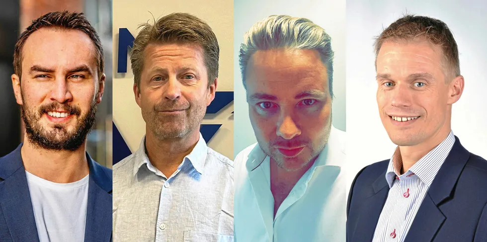 Stefan Manov i Nordlysenergi, Arild Inge Markussen i Helgeland Kraft Strøm, Martin Gustafsson i Kilden Kraft og Torkel Rolfseng i Trøndelagkraft.