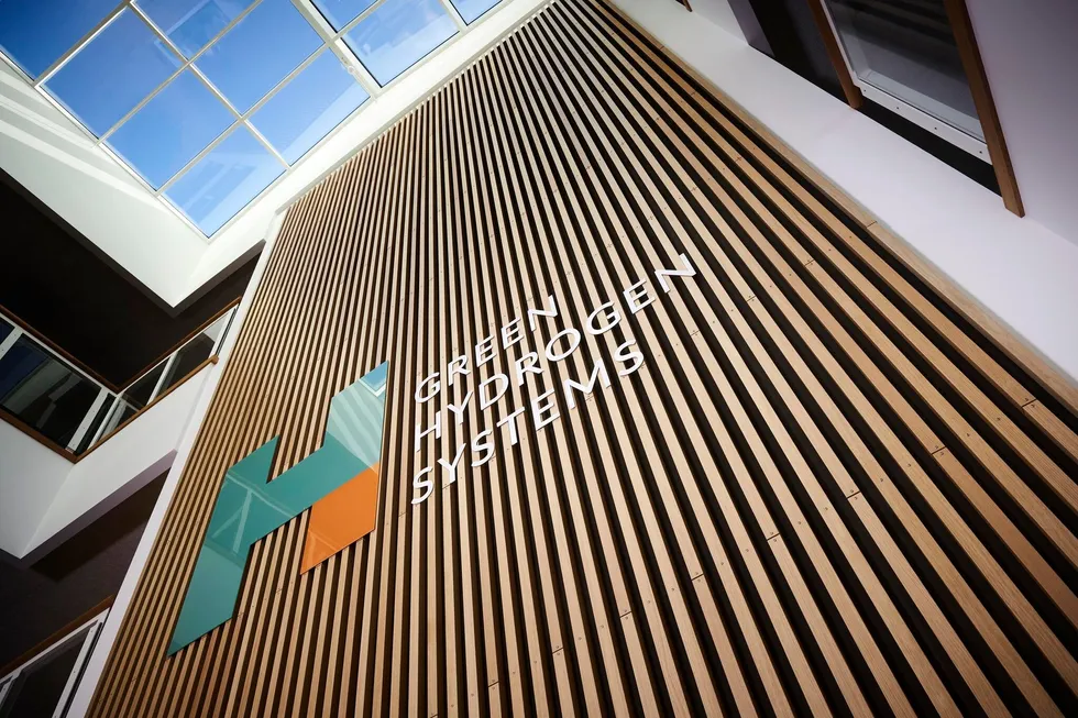 The Green Hydrogen Systems logo displayed at its head office