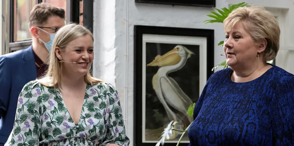 Tina og Erna. Tina Bru og Erna Solberg.