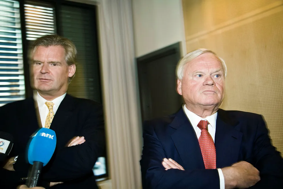 Tor Olav Trøim (til venstre) og John Fredriksen.