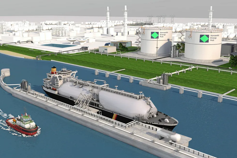 . A computer-generated visualisation of the Hanseatic Energy Hub.