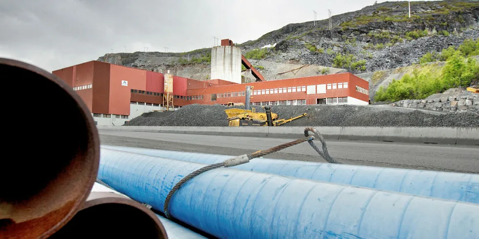 KVALSUND I FINNMARK: Nussir har fått grønt lys for gruvedrift i Kvalsund. I dag fungerer anlegget som steinbrudd.