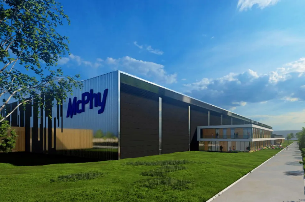Architect's rendering of the new McPhy gigafactory in Belfort, northeast France.