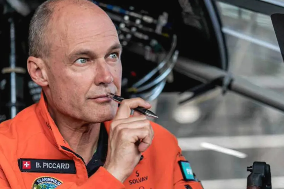 Bertrand Piccard, pictured in his Solar Impulse pilot uniform.