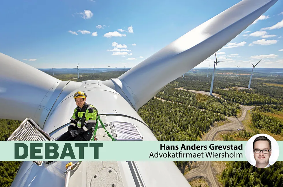 Eiere av vindkraftanlegg har ingen hjemmel for å ta ut produksjonsvolum til tilnærmet fastpris til bruk i egen produksjonsvirksomhet, slik eiere av vannkraft kan gjøre, skriver Hans Andreas Grevstad. Her må Stortinget komme på banen, mener han.