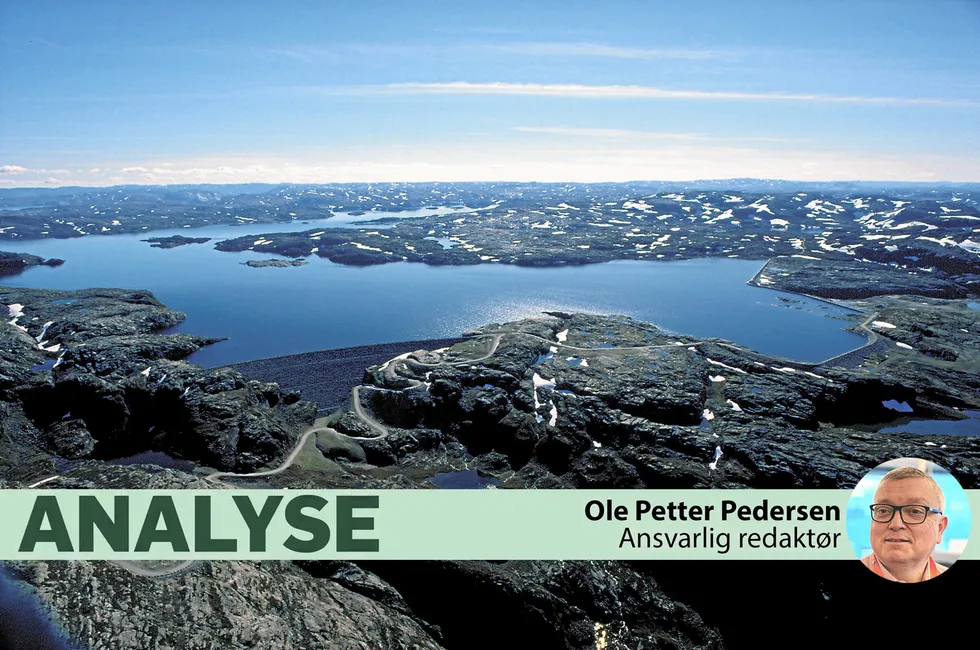 Prisene i NO2 er mer enn dobbelt så høye som i resten av Sør-Norge. Magasinsitasjonen er ganske normal, mens det er smekkfullt på Østlandet. Illustrasjonsfoto fra Blåsjø.
