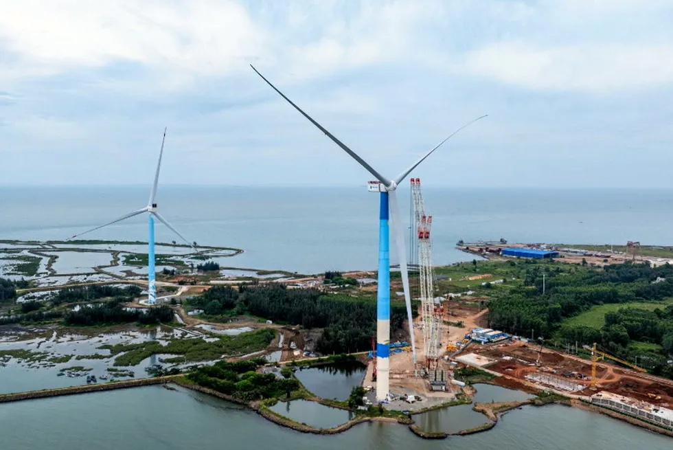 The MySE18.X-20MW offshore wind turbine prototype machine was installed in August.