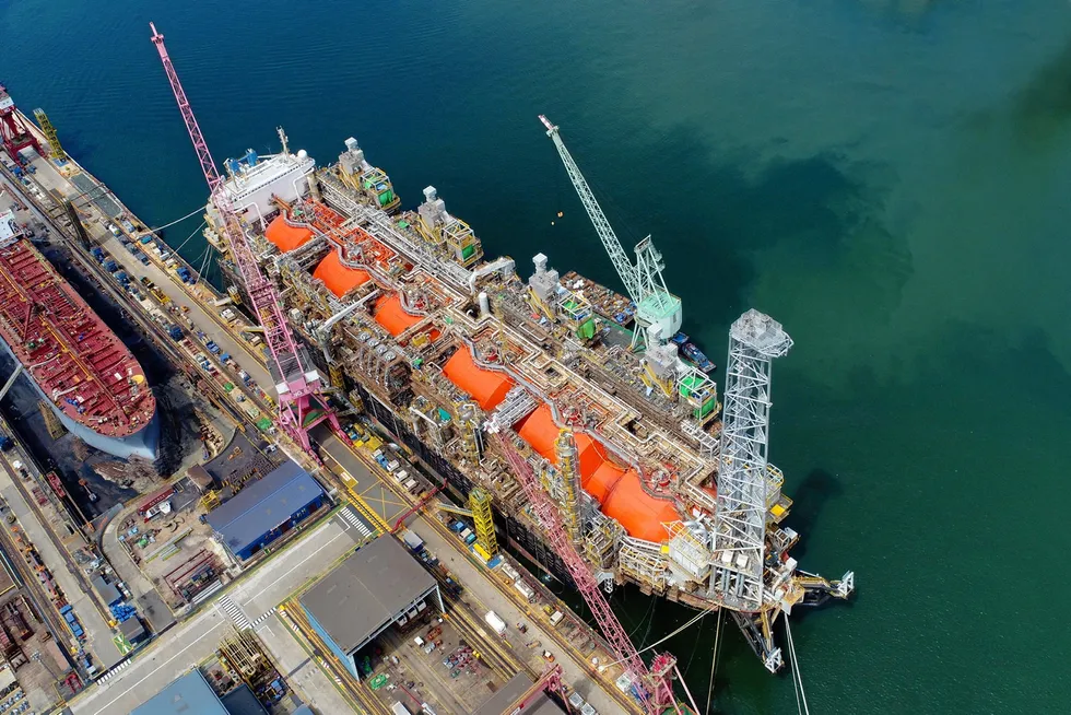 FLNG construction: at Keppel Shipyard, Singapore